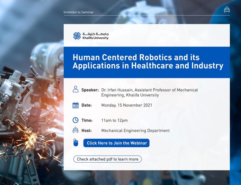 Dr. Irfan Hussain Delivers Human-Centered Robotics Webinar