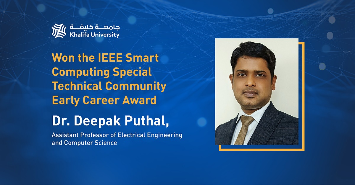 Dr. Deepak Puthal Honored with Early Career Award for Contributions in Smart Computing