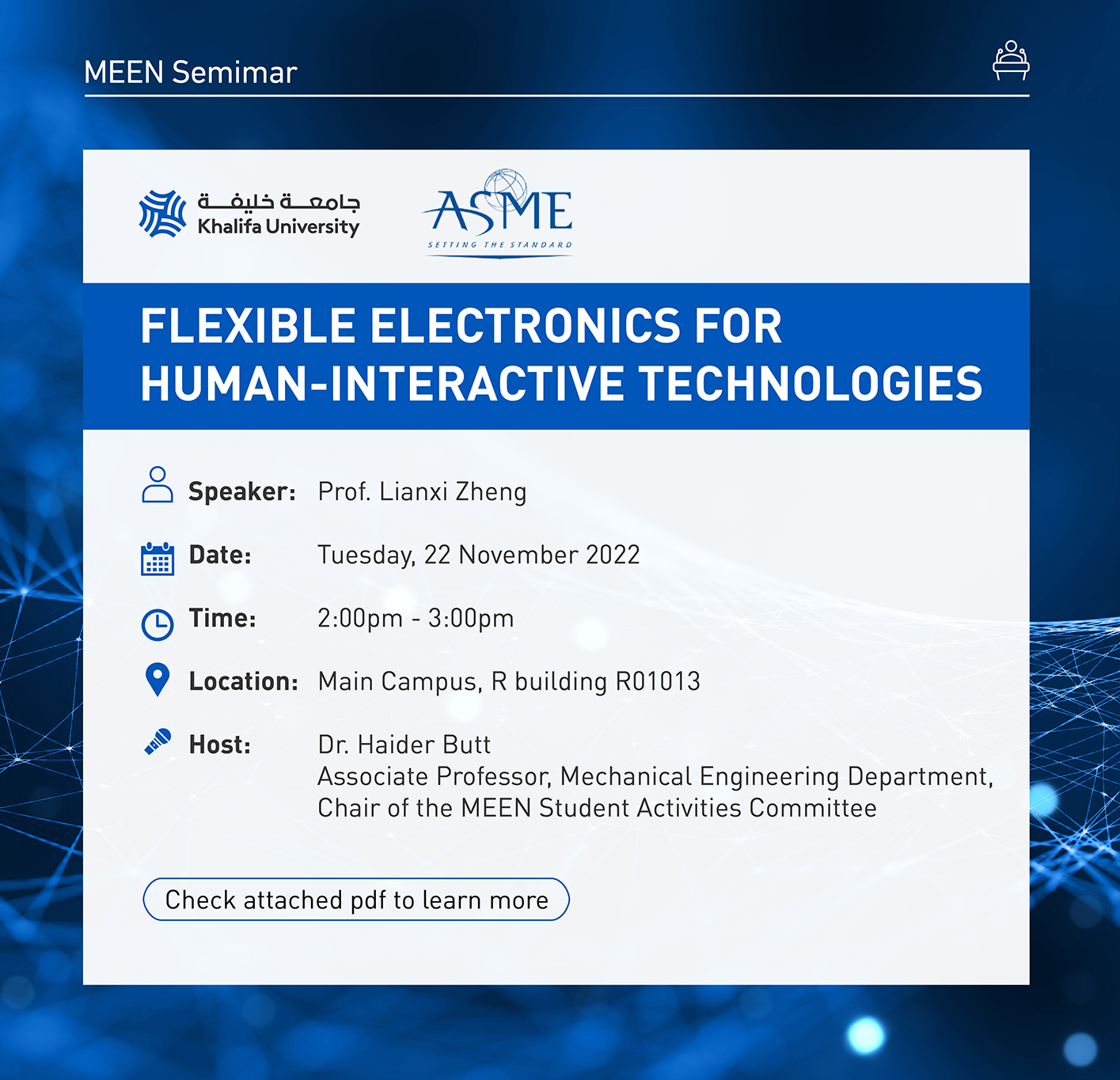 MEEN Seminar: Flexible Electronics for Human-Interactive Technologies