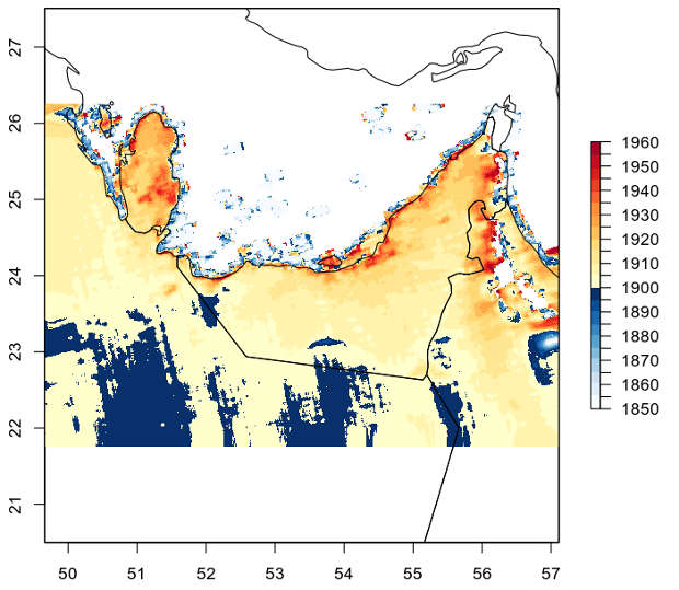 Methane concentrations fluctuate over south-eastern Arabia