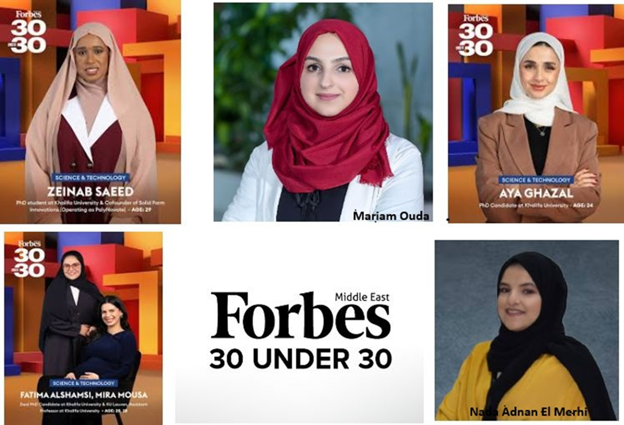 Khalifa University Faculty and Researchers Named in Prestigious Forbes Middle East’s 30 Under 30 Class of 2025 List